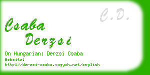 csaba derzsi business card